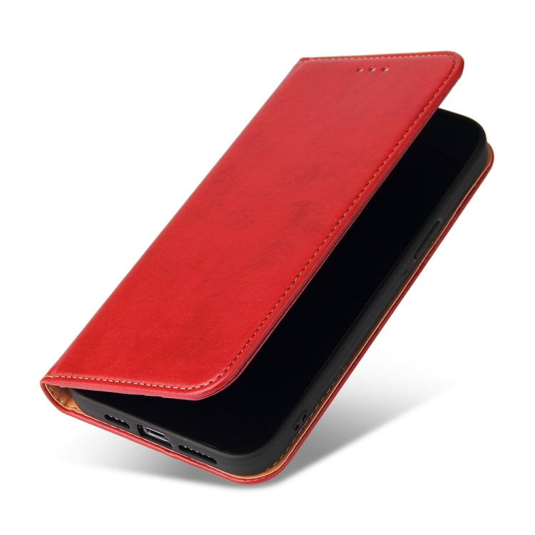 For iPhone 14 Pro Fierre Shann PU Genuine Leather Texture Leather Phone Case