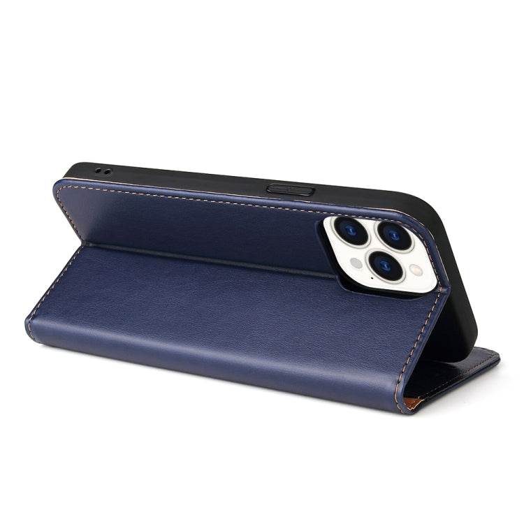 For iPhone 14 Pro Max Fierre Shann PU Genuine Leather Texture Leather Phone Case