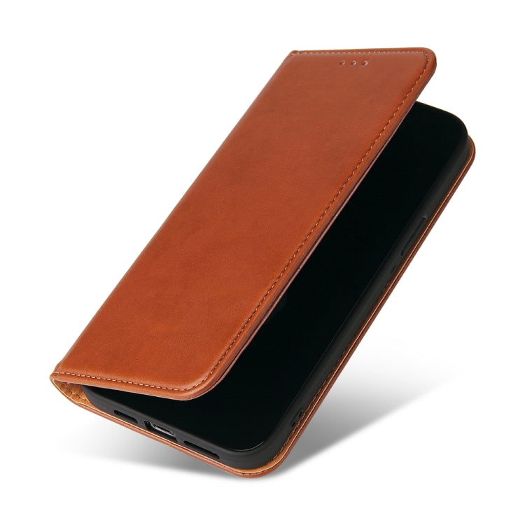 For iPhone 14 Pro Max Fierre Shann PU Genuine Leather Texture Leather Phone Case