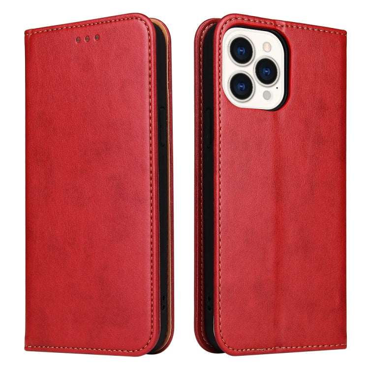 For iPhone 14 Pro Max Fierre Shann PU Genuine Leather Texture Leather Phone Case
