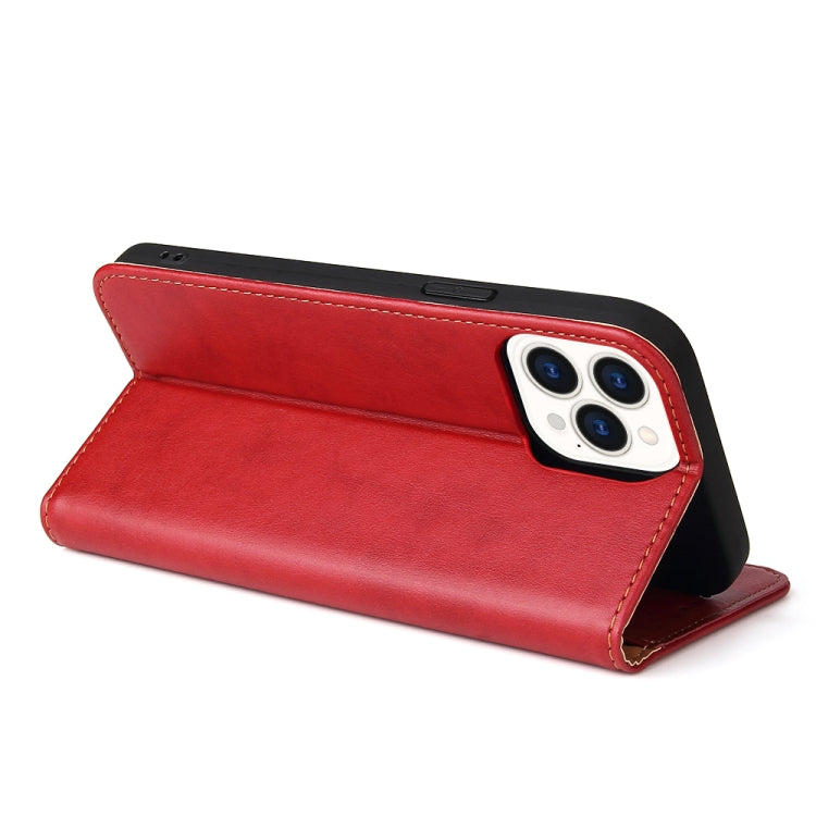 For iPhone 14 Pro Max Fierre Shann PU Genuine Leather Texture Leather Phone Case
