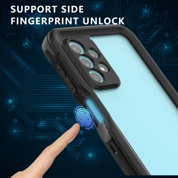 For Samsung Galaxy A23 5G RedPepper Transparent Shockproof Waterproof PC + TPU Phone Case(Black)