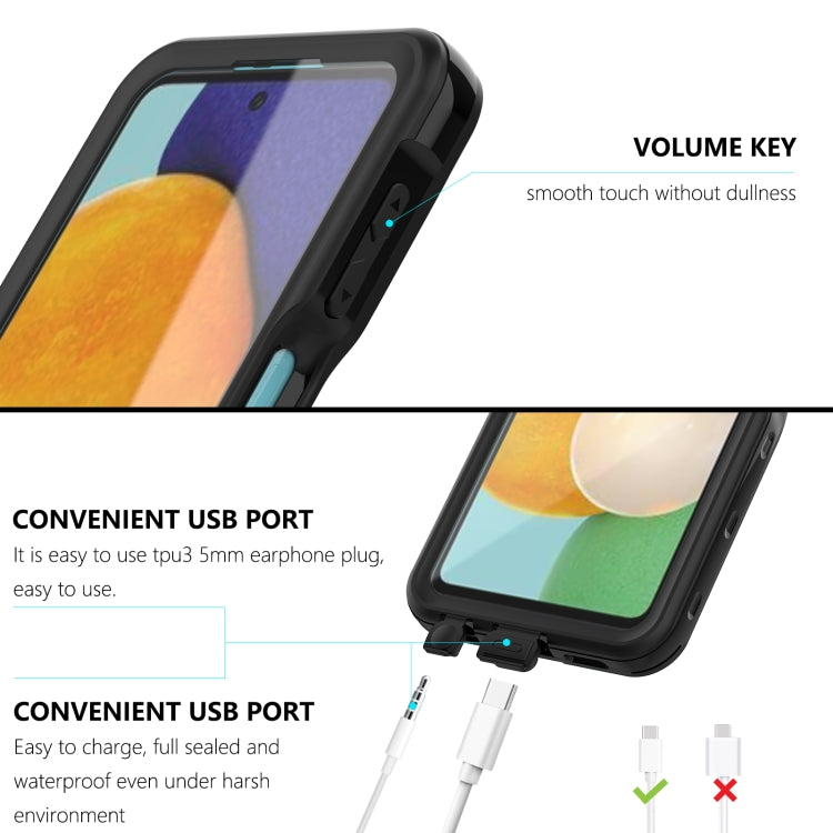 For Samsung Galaxy A23 5G RedPepper Transparent Shockproof Waterproof PC + TPU Phone Case(Black)
