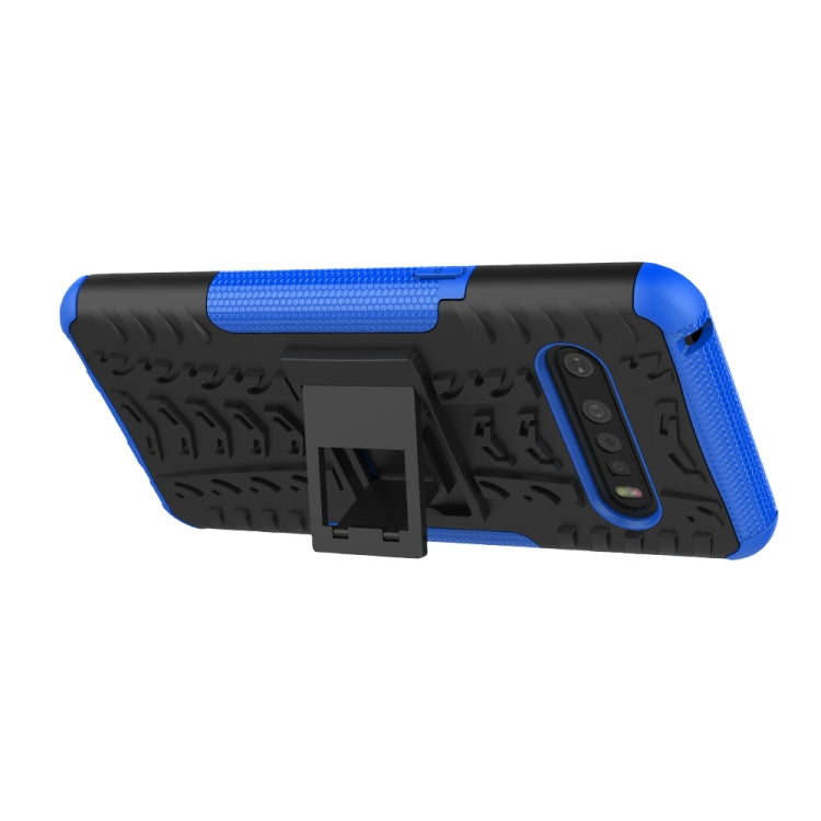 For LG V60 ThinQ Tire Texture Shockproof TPU+PC Protective Case with Holder
