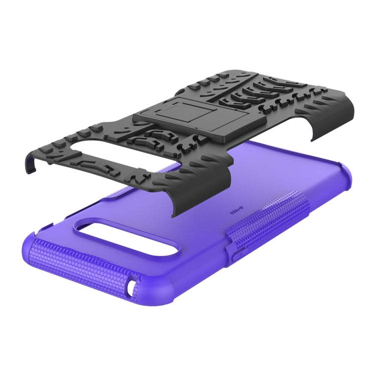 For LG V60 ThinQ Tire Texture Shockproof TPU+PC Protective Case with Holder