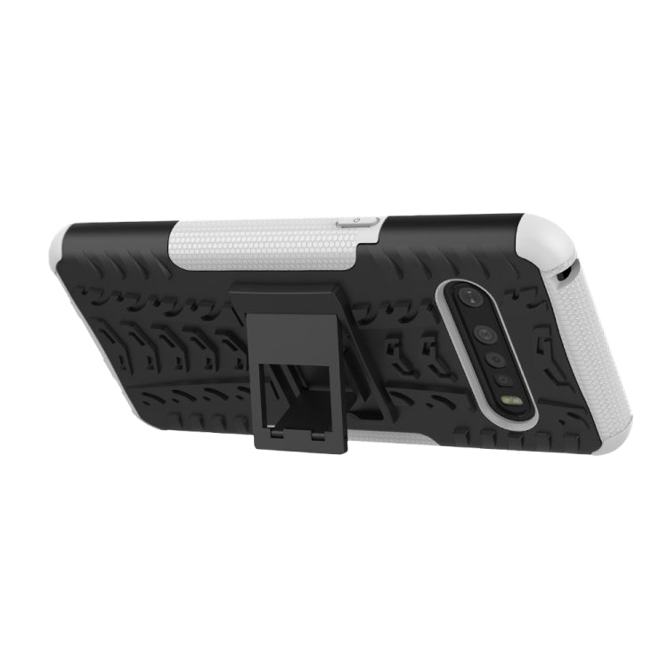 For LG V60 ThinQ Tire Texture Shockproof TPU+PC Protective Case with Holder