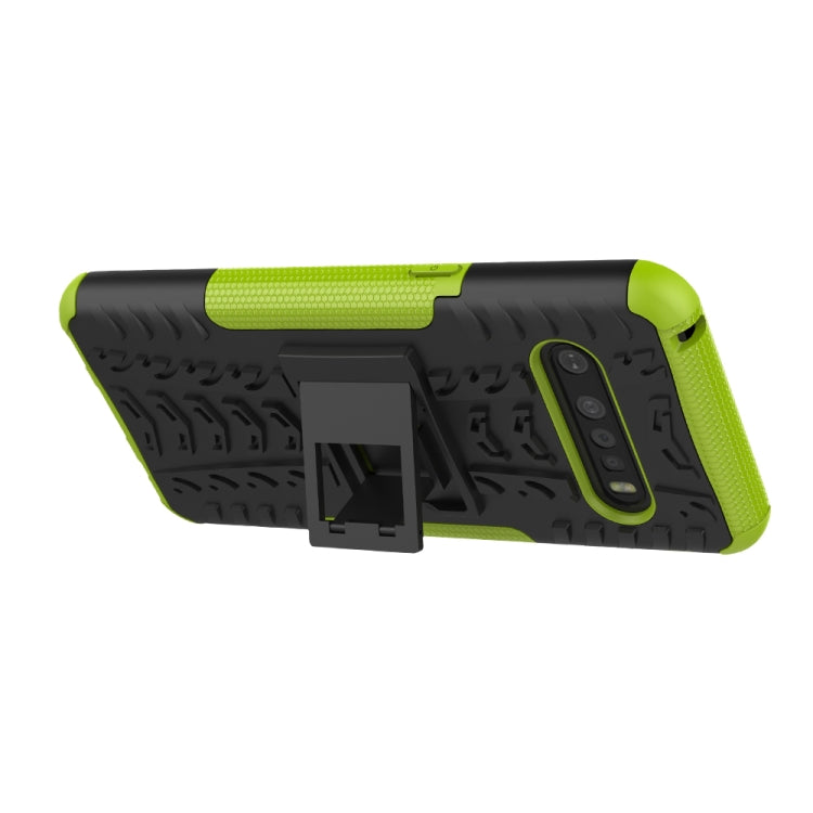 For LG V60 ThinQ Tire Texture Shockproof TPU+PC Protective Case with Holder