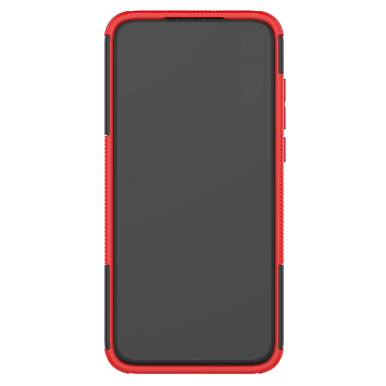 For Motorola Moto E (2020) Tire Texture Shockproof TPU+PC Protective Case with Holder