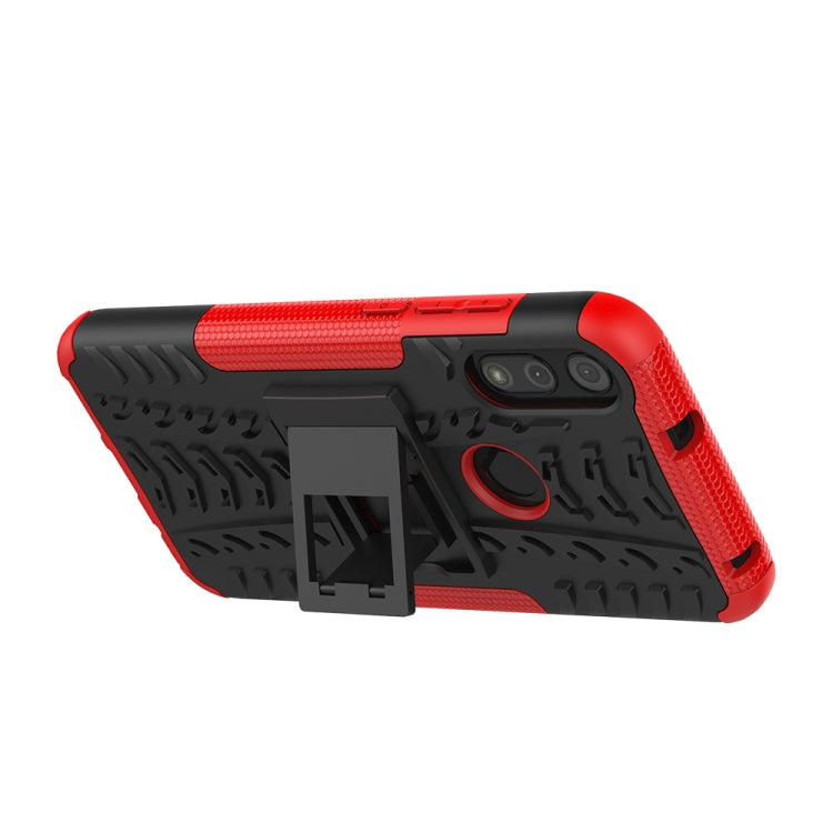 For Motorola Moto E (2020) Tire Texture Shockproof TPU+PC Protective Case with Holder