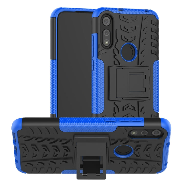 For Motorola Moto E (2020) Tire Texture Shockproof TPU+PC Protective Case with Holder