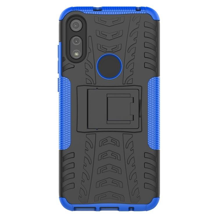 For Motorola Moto E (2020) Tire Texture Shockproof TPU+PC Protective Case with Holder