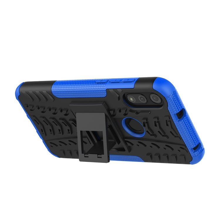 For Motorola Moto E (2020) Tire Texture Shockproof TPU+PC Protective Case with Holder