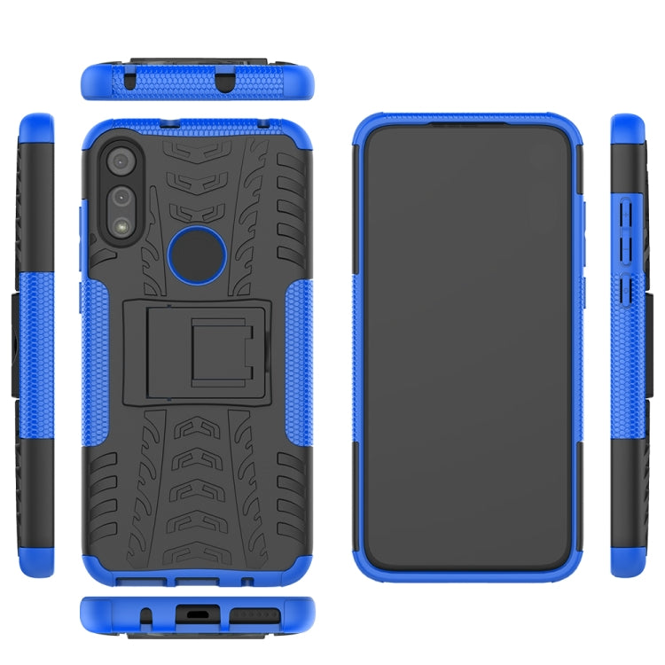 For Motorola Moto E (2020) Tire Texture Shockproof TPU+PC Protective Case with Holder