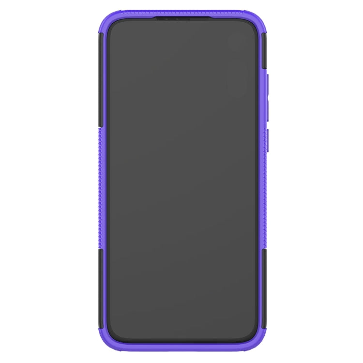 For Motorola Moto E (2020) Tire Texture Shockproof TPU+PC Protective Case with Holder