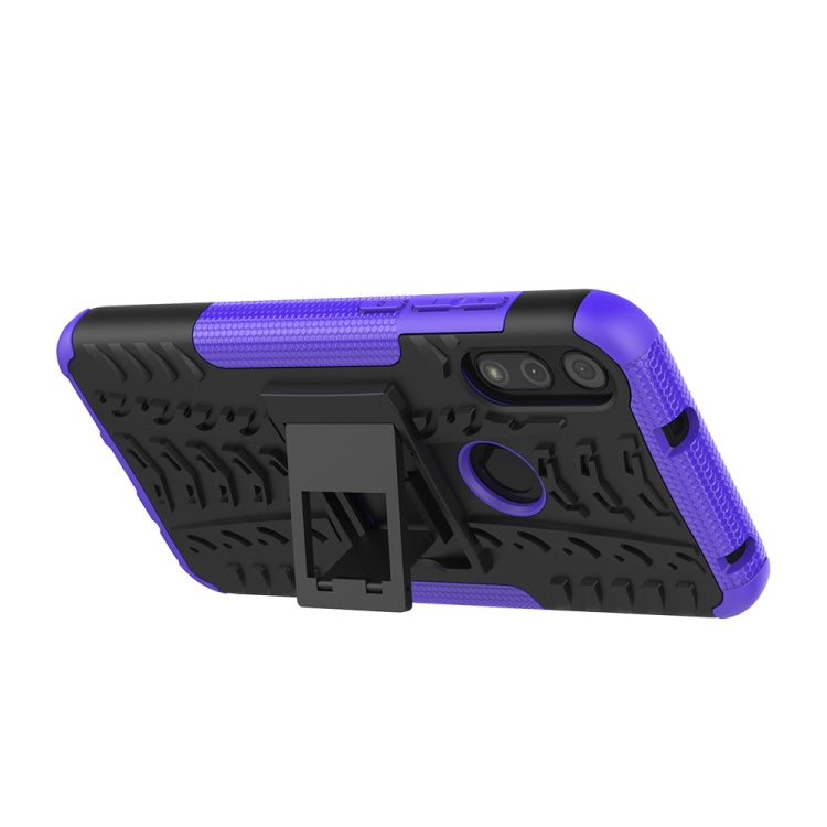 For Motorola Moto E (2020) Tire Texture Shockproof TPU+PC Protective Case with Holder