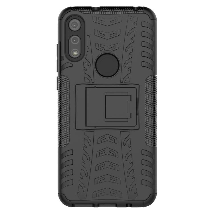 For Motorola Moto E (2020) Tire Texture Shockproof TPU+PC Protective Case with Holder