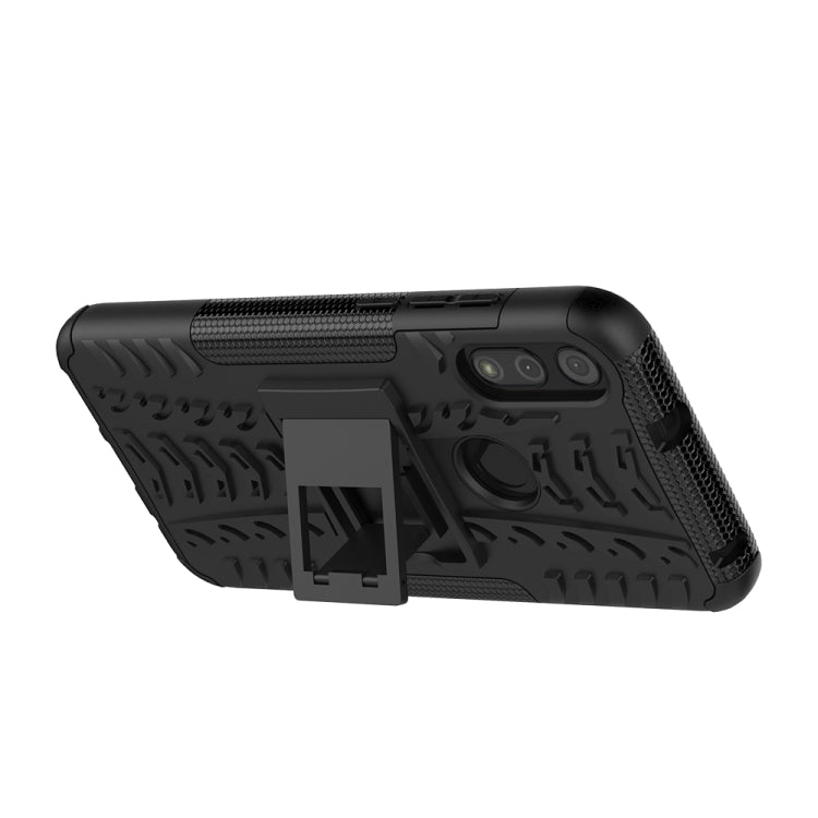For Motorola Moto E (2020) Tire Texture Shockproof TPU+PC Protective Case with Holder