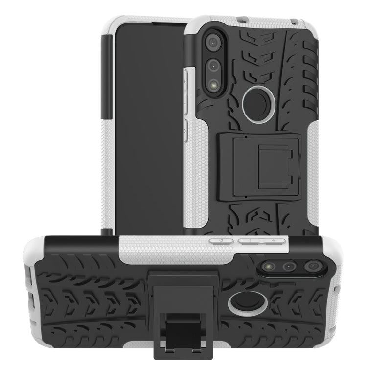 For Motorola Moto E (2020) Tire Texture Shockproof TPU+PC Protective Case with Holder