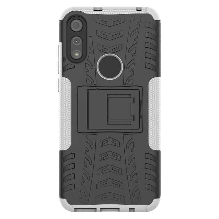 For Motorola Moto E (2020) Tire Texture Shockproof TPU+PC Protective Case with Holder