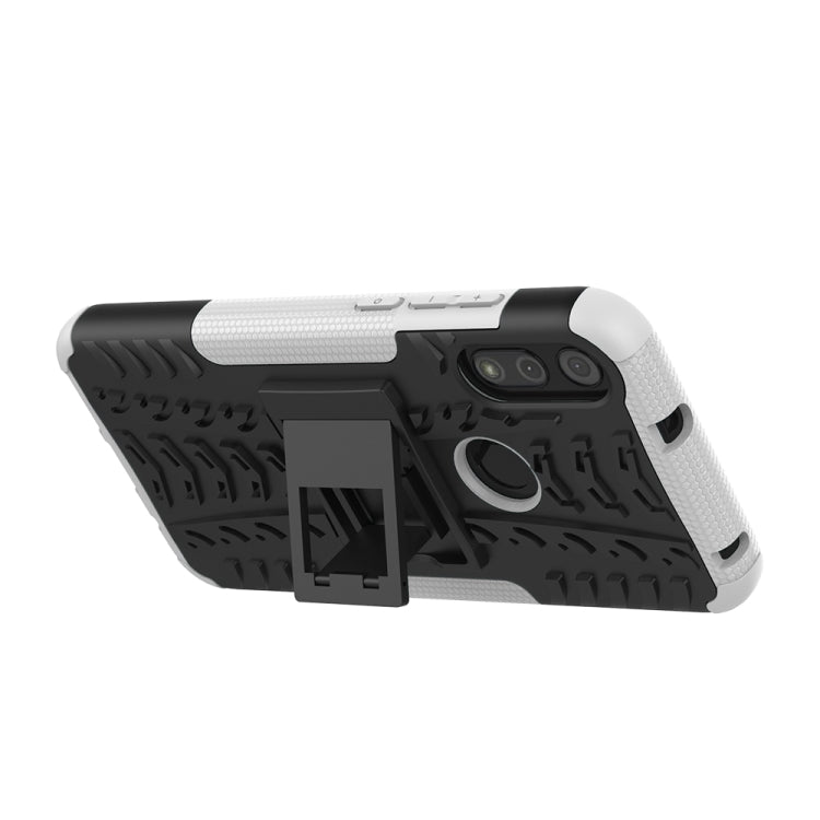 For Motorola Moto E (2020) Tire Texture Shockproof TPU+PC Protective Case with Holder