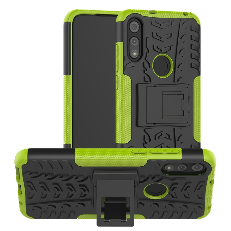 For Motorola Moto E (2020) Tire Texture Shockproof TPU+PC Protective Case with Holder