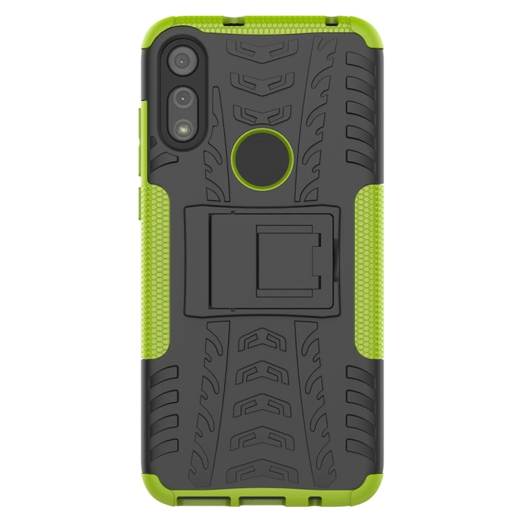 For Motorola Moto E (2020) Tire Texture Shockproof TPU+PC Protective Case with Holder