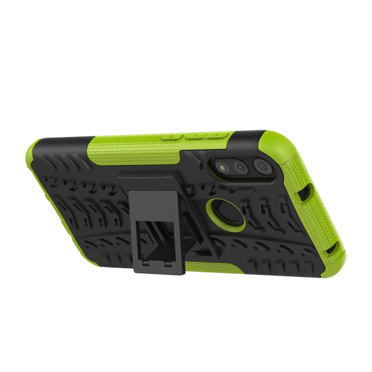 For Motorola Moto E (2020) Tire Texture Shockproof TPU+PC Protective Case with Holder