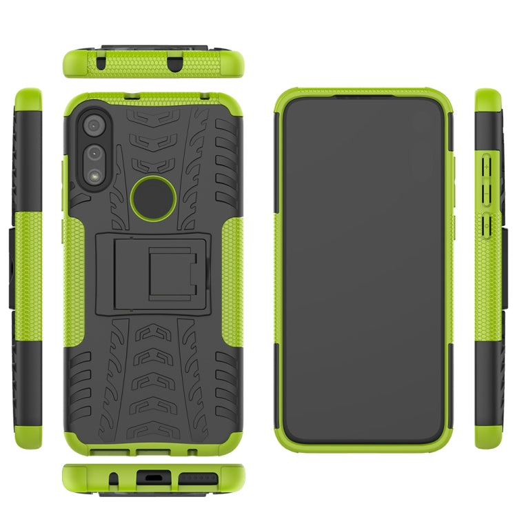For Motorola Moto E (2020) Tire Texture Shockproof TPU+PC Protective Case with Holder