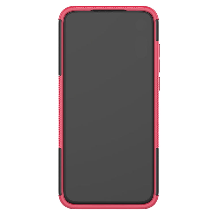 For Motorola Moto E (2020) Tire Texture Shockproof TPU+PC Protective Case with Holder
