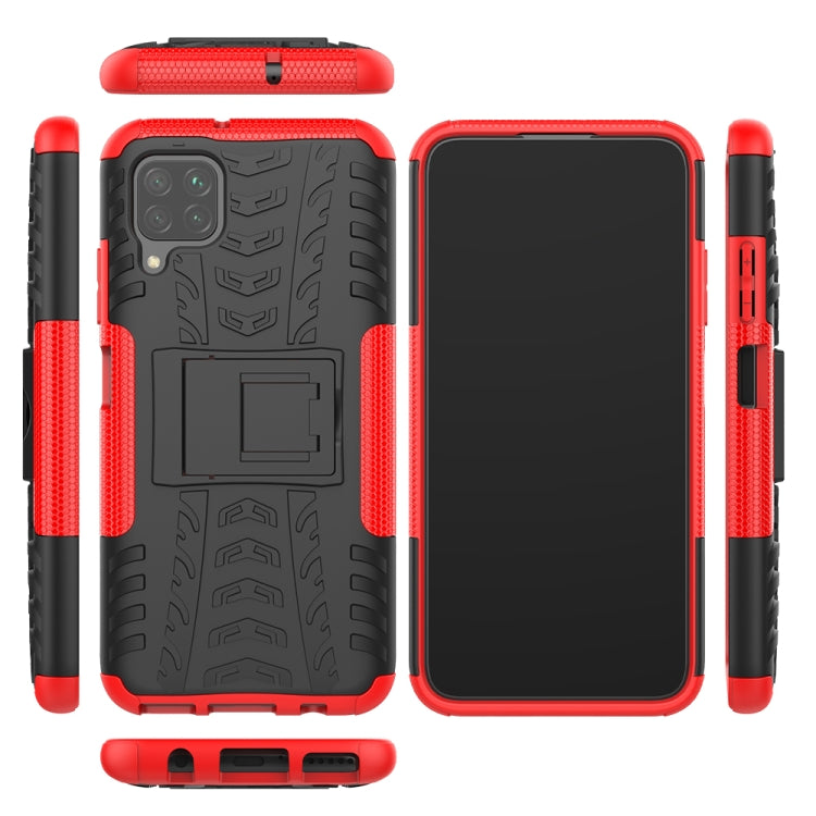 For Huawei P40 Lite Tire Texture Shockproof TPU+PC Protective Case with Holder
