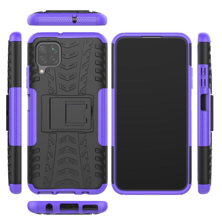 For Huawei P40 Lite Tire Texture Shockproof TPU+PC Protective Case with Holder