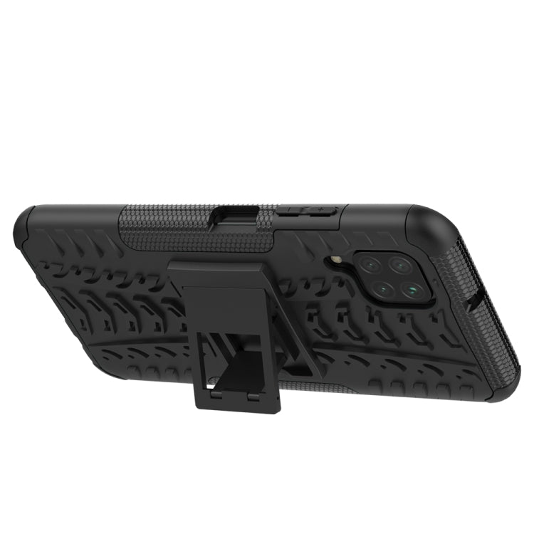 For Huawei P40 Lite Tire Texture Shockproof TPU+PC Protective Case with Holder