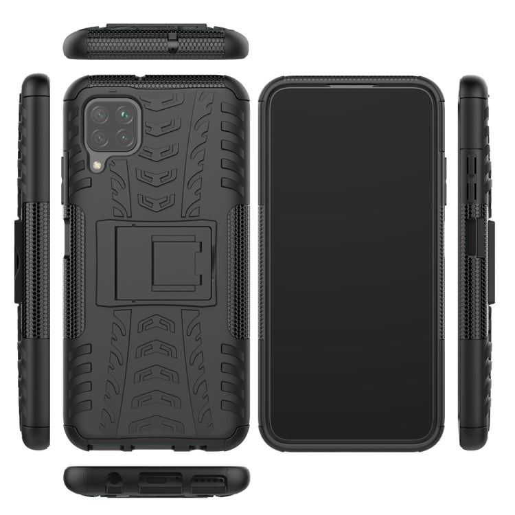 For Huawei P40 Lite Tire Texture Shockproof TPU+PC Protective Case with Holder