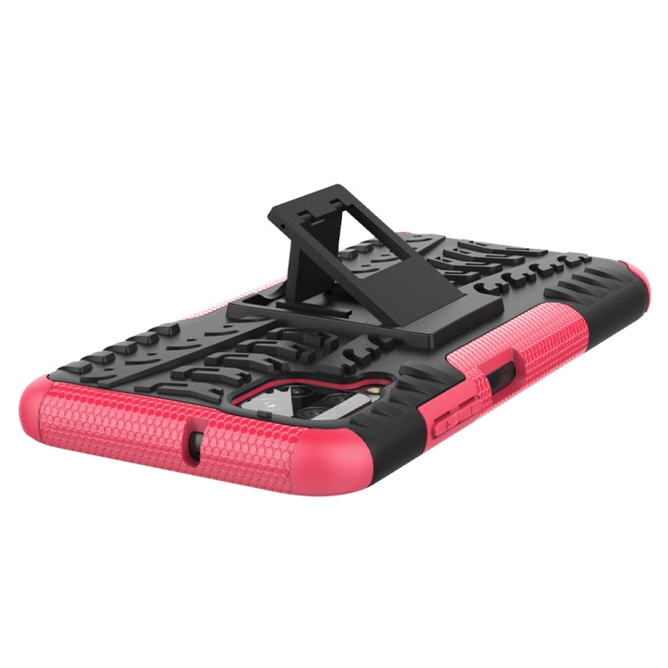 For Huawei P40 Lite Tire Texture Shockproof TPU+PC Protective Case with Holder