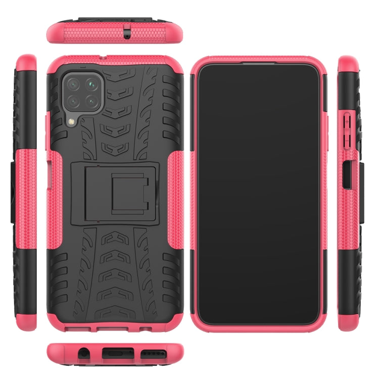 For Huawei P40 Lite Tire Texture Shockproof TPU+PC Protective Case with Holder