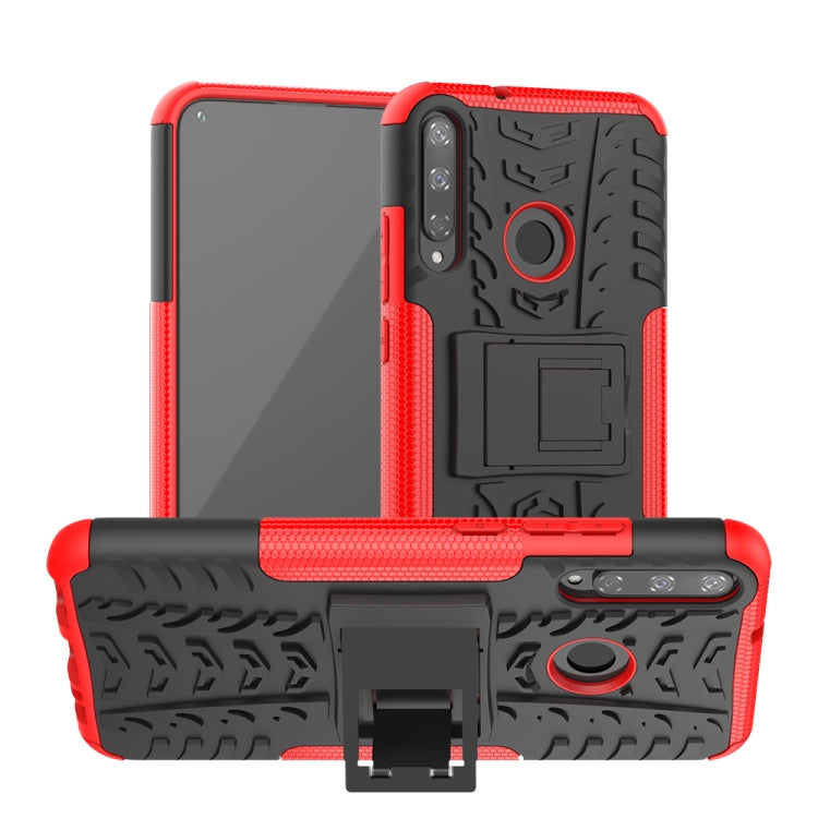 For Huawei Y7P Tire Texture Shockproof TPU+PC Protective Case with Holder