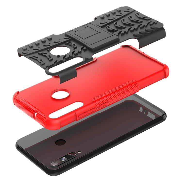 For Huawei Y7P Tire Texture Shockproof TPU+PC Protective Case with Holder