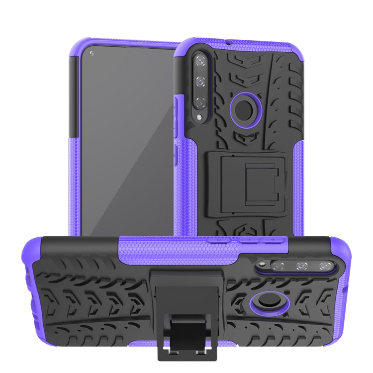 For Huawei Y7P Tire Texture Shockproof TPU+PC Protective Case with Holder