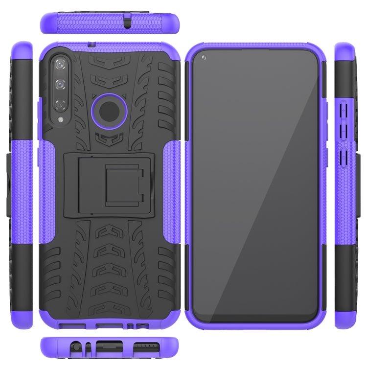 For Huawei Y7P Tire Texture Shockproof TPU+PC Protective Case with Holder