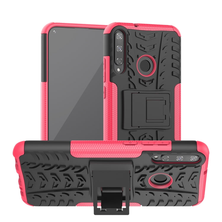 For Huawei Y7P Tire Texture Shockproof TPU+PC Protective Case with Holder