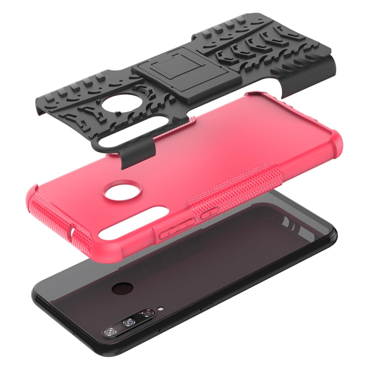 For Huawei Y7P Tire Texture Shockproof TPU+PC Protective Case with Holder