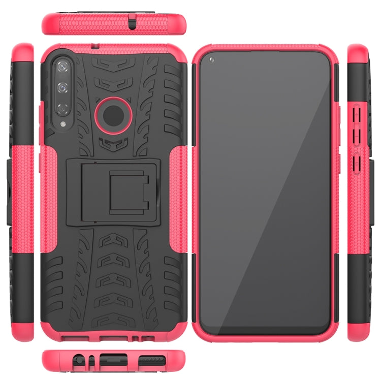 For Huawei Y7P Tire Texture Shockproof TPU+PC Protective Case with Holder