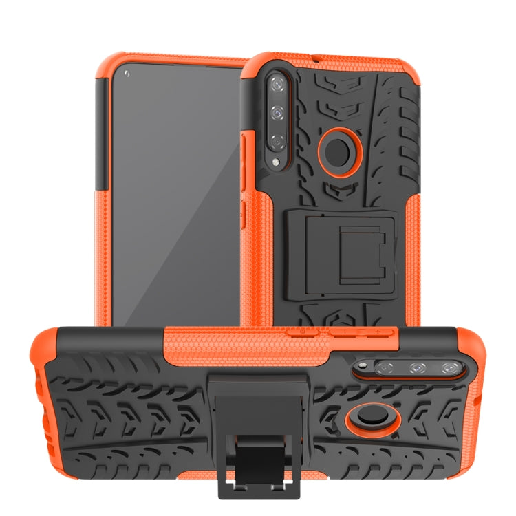 For Huawei Y7P Tire Texture Shockproof TPU+PC Protective Case with Holder