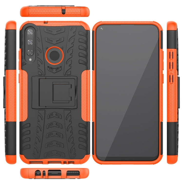 For Huawei Y7P Tire Texture Shockproof TPU+PC Protective Case with Holder