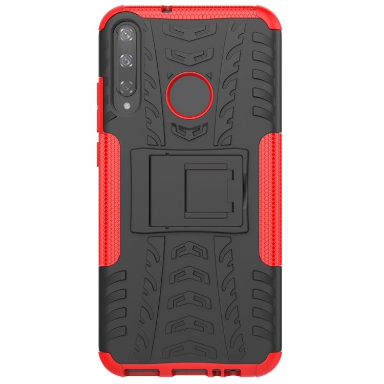 For Huawei Honor Play 3 / P40E Tire Texture Shockproof TPU+PC Protective Case with Holder