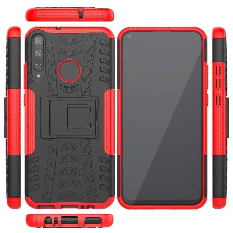 For Huawei Honor Play 3 / P40E Tire Texture Shockproof TPU+PC Protective Case with Holder