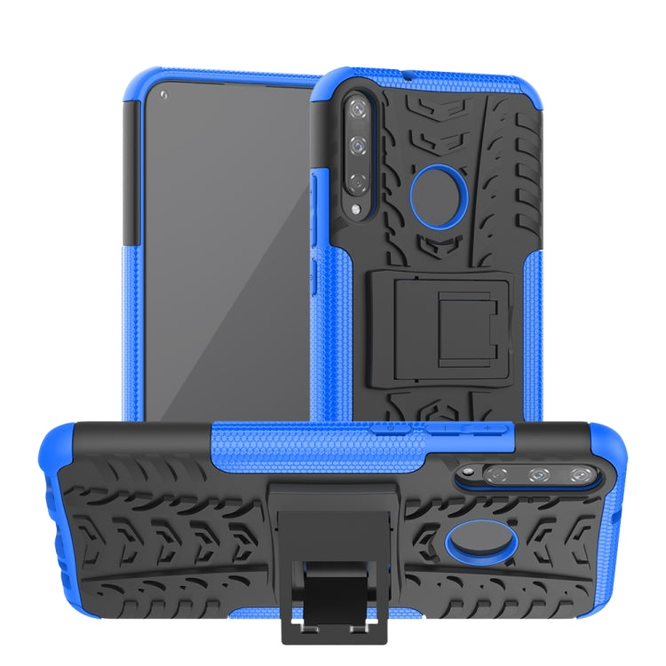 For Huawei Honor Play 3 / P40E Tire Texture Shockproof TPU+PC Protective Case with Holder