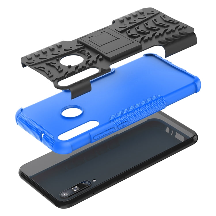 For Huawei Honor Play 3 / P40E Tire Texture Shockproof TPU+PC Protective Case with Holder