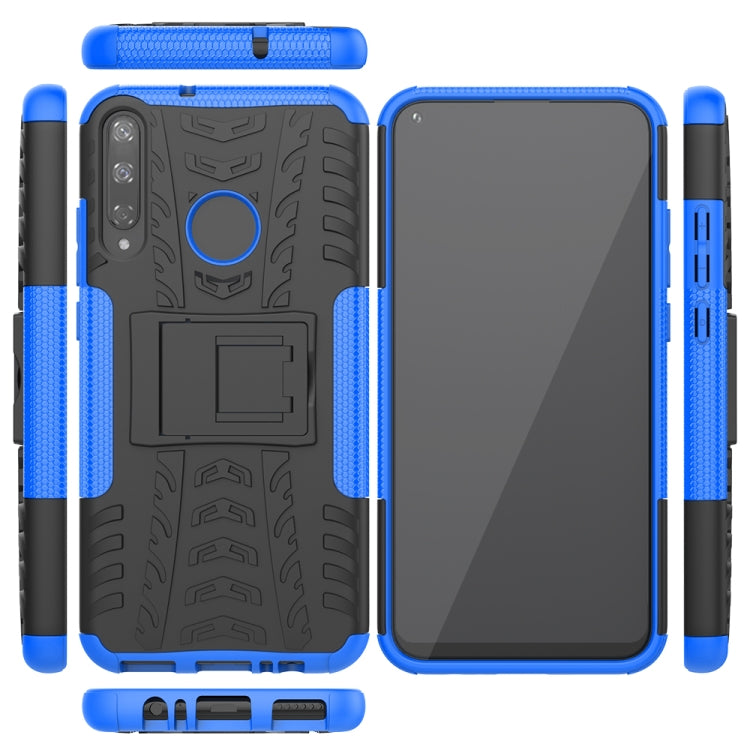 For Huawei Honor Play 3 / P40E Tire Texture Shockproof TPU+PC Protective Case with Holder