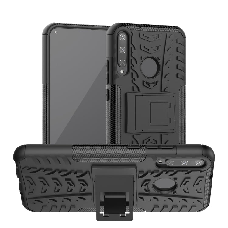 For Huawei Honor Play 3 / P40E Tire Texture Shockproof TPU+PC Protective Case with Holder